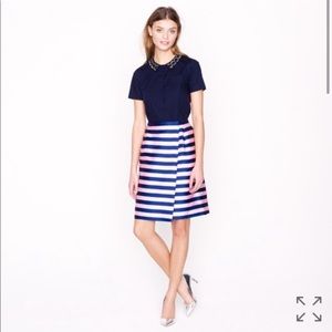 J.Crew Navy/Pink Pencil Wrap Skirt Size 4 New with tags!